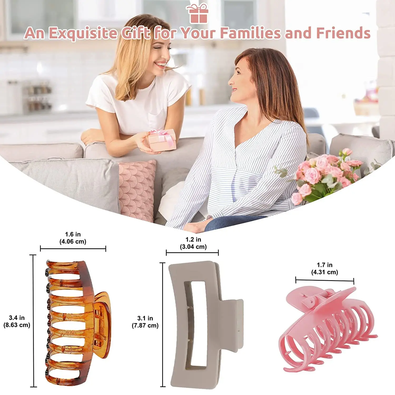 Оптовая продажа от производителя HC123C лидер продаж на Amazon набор когтей для волос с логотипом заказ 8 упаковок женские