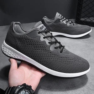 Men's Causal Sport Shoes Large Size Breathable Mesh Upper Walking Style Shoes Low Top Anti-slip Male Jogger Running Shoes