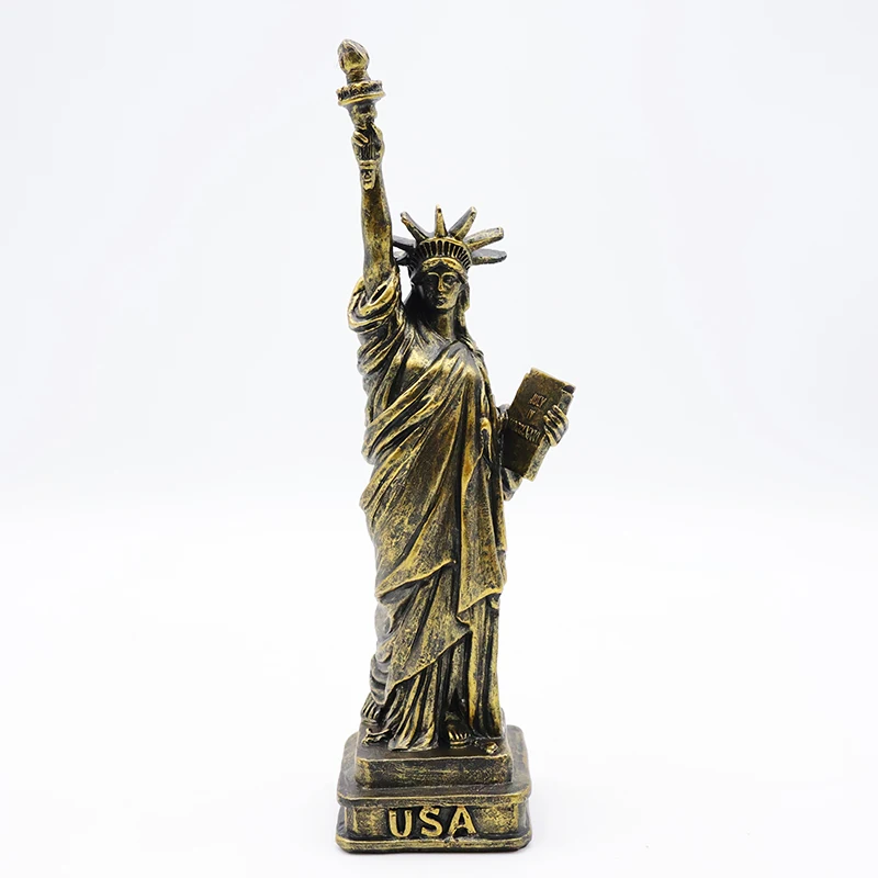 Custom resin bronze Liberty figure figurines souvenir statue