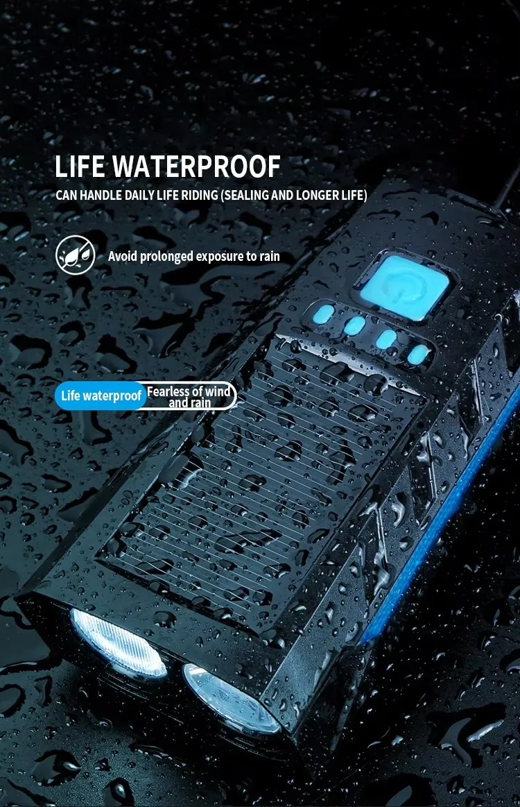 Bicycle Front Lights Remote Solar Bicycle Light Power Bank Bike Lamp Bicycle Headlight With Horn Solar Charging