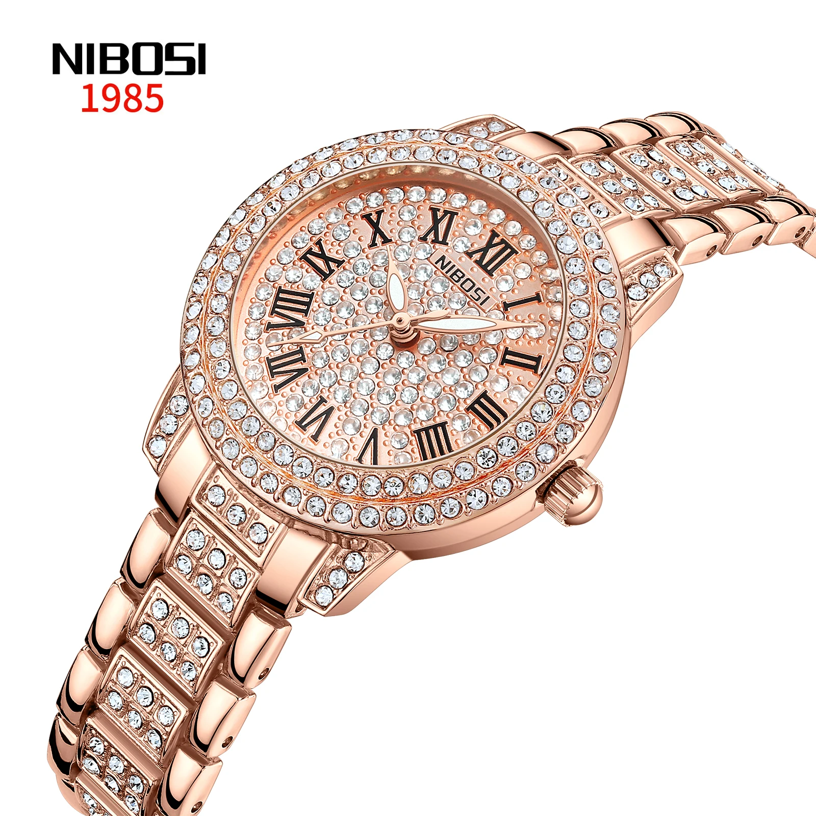 NIBOSI 2552 Superior Top Rating Clock New Product Multifunction Waterproof Latest Women Quartz Watches with Stainless Steel Band