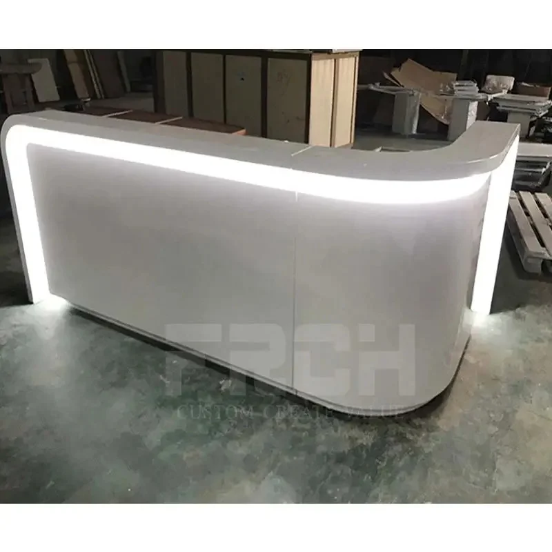 Oem Modern Reception Desk Beauty Salon Office Building Furniture