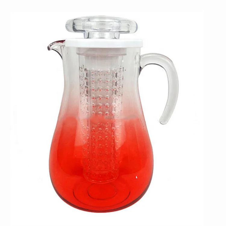 Source Essential Home 96 Oz Color Clear Plastic Fruit Infuser Pitcher Water  Bottle Acrylic Infuser Pitcher on m.