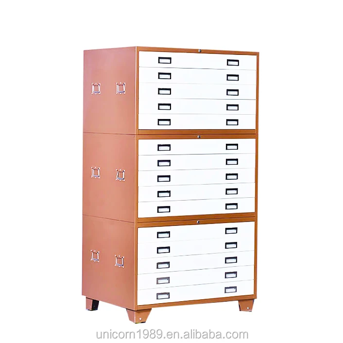 Map Drawings Flat File Cabinet Used for Art School Hotel Architectural