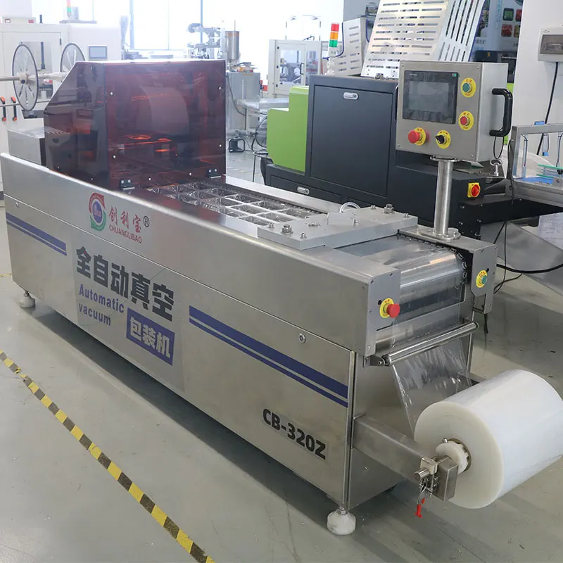 Automatic Thermoforming Food Vacuum Packaging Machine Sausage Meat Stretch Film Packing Machine
