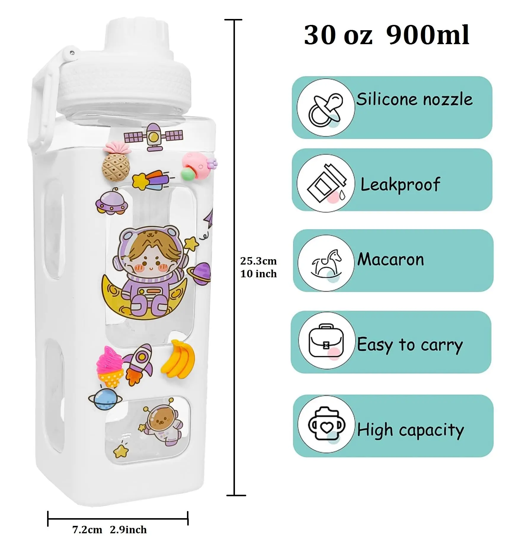 Gourde Élégante En Verre Oriental De 1 L Avec Bouchon À Vis, Hermétique, Pour Eau, Jus Dans Le