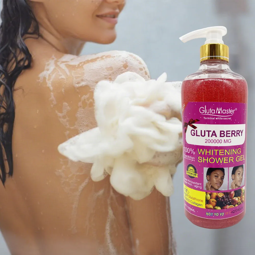 Gluta Master Gluta Berry Shower Gel Strong Whitening with Rich Foam  Exfoliating & Nourishing Softer Skin Body Wash 1000ml