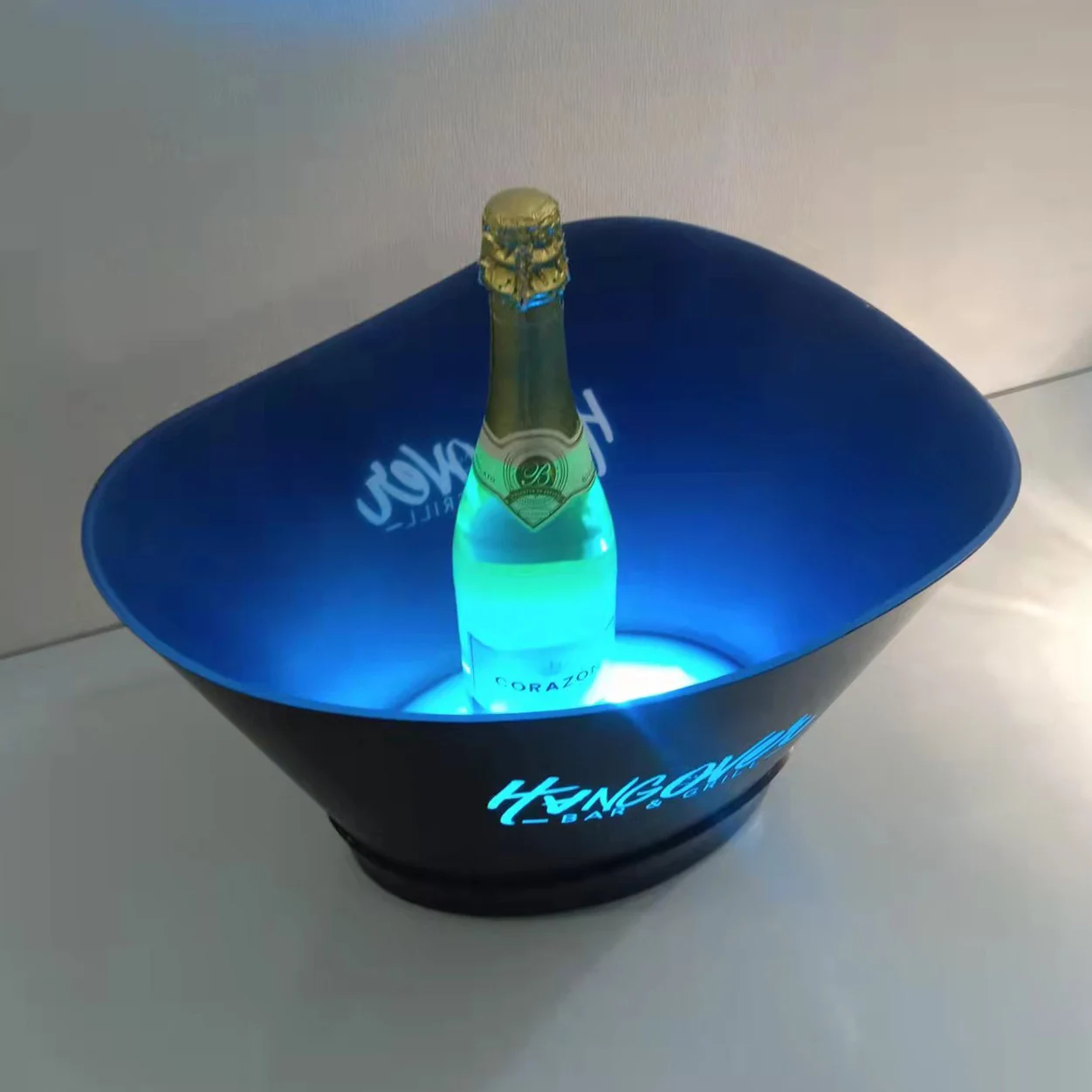 Luminous ice bucket plastic large ice wine frame led champagne bucket luminous beer bucket bar for night club