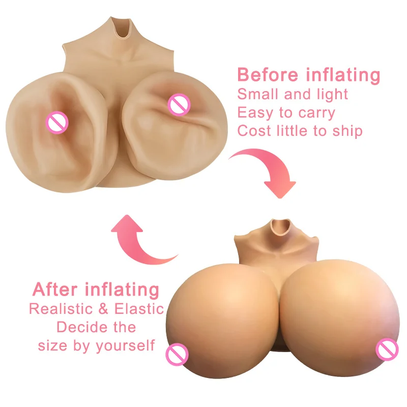 Inflatable Giant Fake Tits Aritificial Silicone Breast False Boobs Shapewear for Halloween Display Drag Queen Transgender