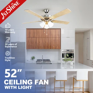 1stshine Ceiling Fan High Quality MDF Blades Traditional 52 Inches Ceiling Fan with Pull Chain