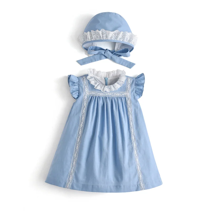 Wholesale Summer Spanish Baby Girl Dress with Hat