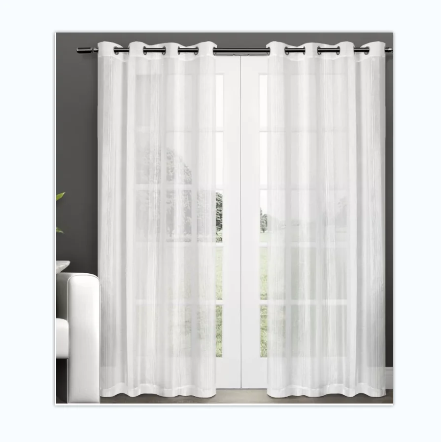 Factory Supply Latest Soft Polyester Material Transparent Sheer Curtain Voile Fabric