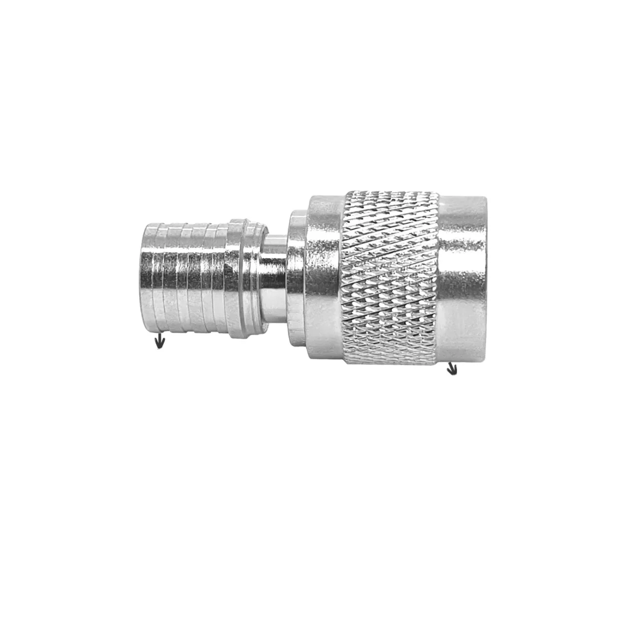Factory Supply QMA Male Plug to TNC Male Plug Brass Material RF Coax Coaxial Adapter Adaptor Converter Connectors