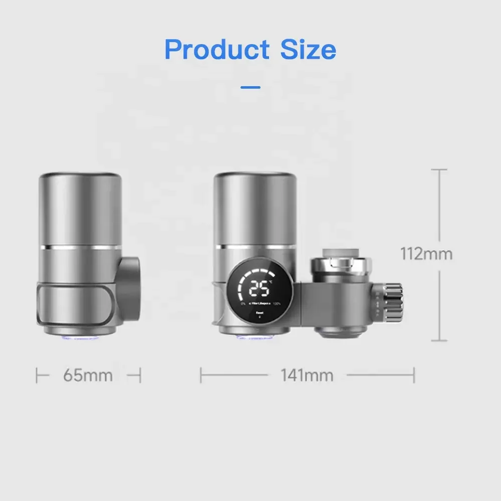 2025 New Home Smart Screen Tap Water Digital Remove Chlorine UV Kitchen Sink Water Filter for Kitchen
