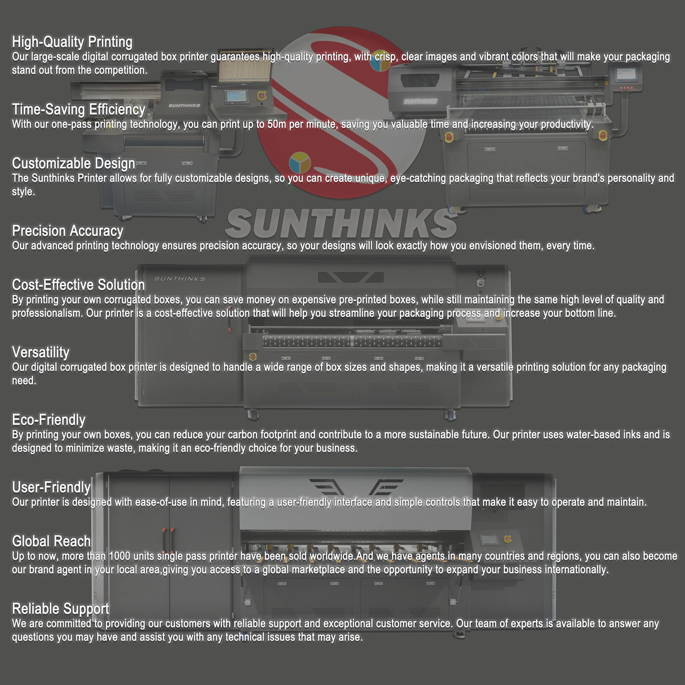 Suntinks 215 мм широкий цифровой гофрированный упаковочный принтер печатная машина SC215 Однопроходный бумажный