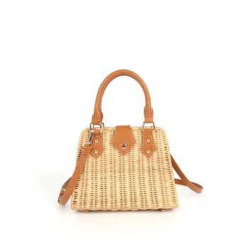 Women's All Seasons Fashionable Woven Handbags Stylish Vintage Style Messenger Bag Straw  Portable Summer Winter Spring
