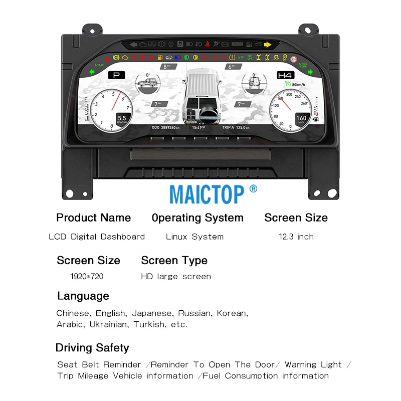 Maictop Digital Dash Cluster for Toyota Land Cruiser 70series