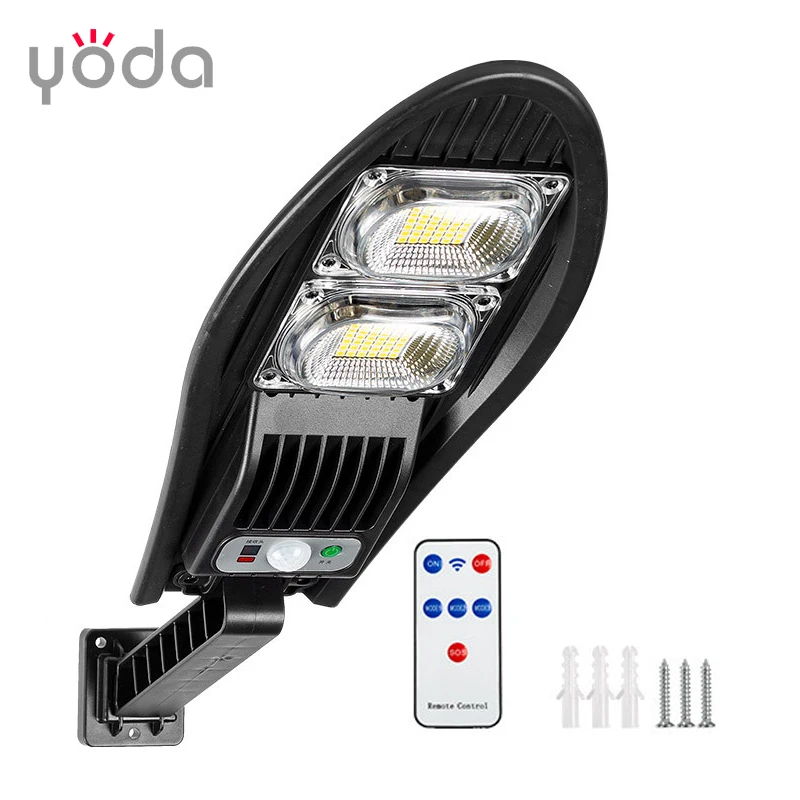 Wireless Remote Control IP65 Outdoor Sensor Garden 20w 40w 60w 80w Rechargeable  Cob Smd Solar Induction Street Light