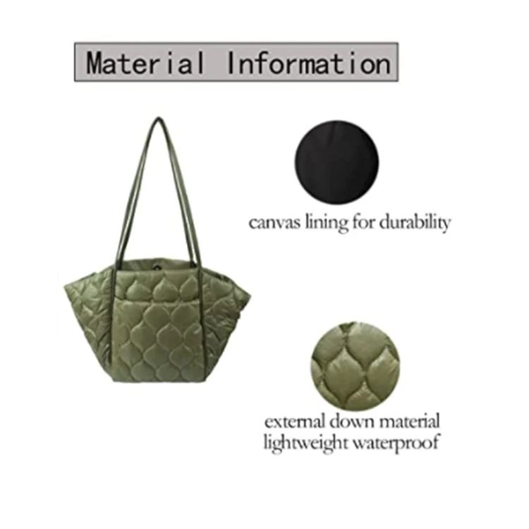 Source Puffer Tote Bag for Women Quilted Puffy Handbag Light Winter Down  Cotton Padded Shoulder Bag Down Padding Tote Fashion Bag Nylon on  m.