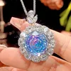 Colgante azul rosa con cadena Chopin
