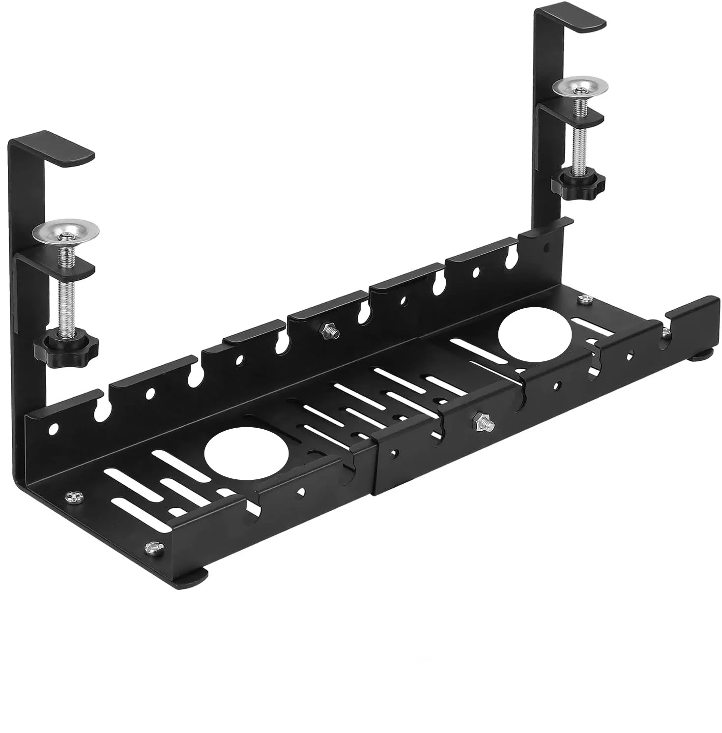 Retractable Cable Management Tray No Drilling Cord Organizer Under