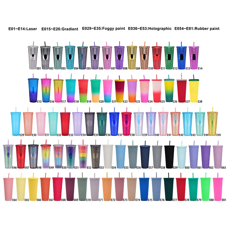 Usa Warehouse Acrylic Double Wall Tumbler 24oz Glitter Cups Plastic