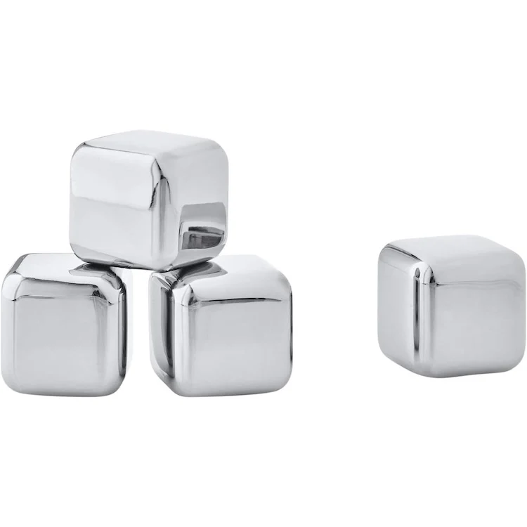 Sales Reasonable Price Hot Selling Food Grade Whiskey Stone Reusable Stainless Steel Ice Cube Chilling Rocks With Color Box OEM with Custom Logo