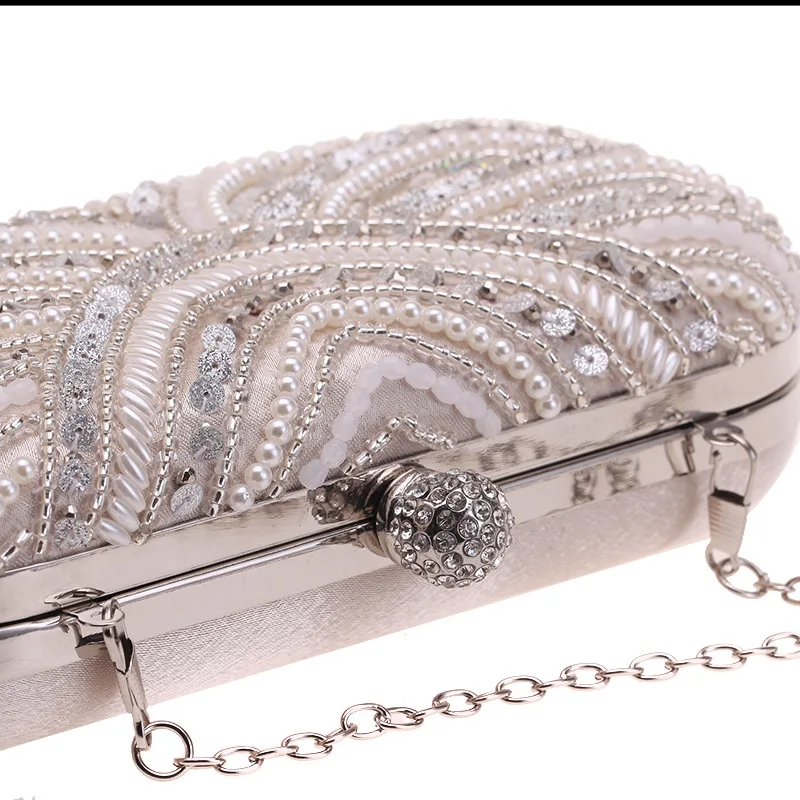 Glamorous, Elegant, Exquisite, Quiet Luxury Sequin, Stylish, Luxury, Shiny  Artificial Pearl Clutch Box Bag, Evening Bag For Wedding For Party Girl