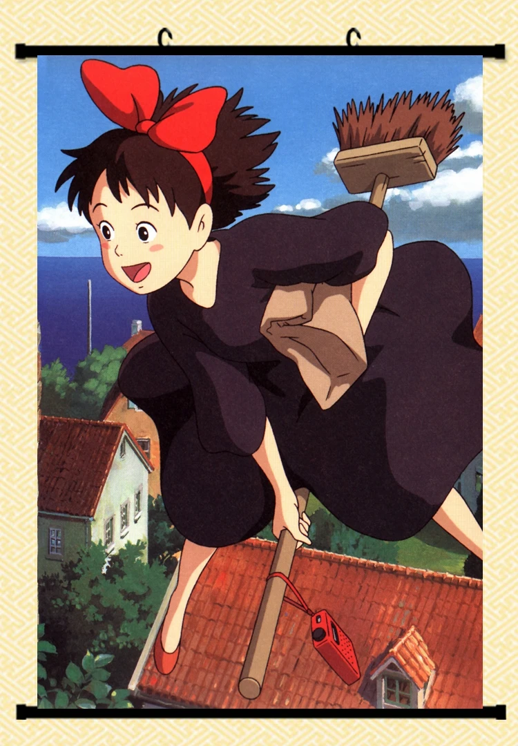 Classic Animation Movie Kiki's Delivery Service Kraft Paper Poster Indoor  Decoration Wall Sticker Painting Wallpaper 60 X 90cm - Buy Anime Action  Figures,Anime Wall Scroll,Kikis Delivery Service Wall Scroll Hang Poster  Product