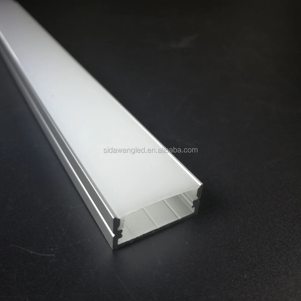 ECOLUX 1M LED Aluminium Channel Profile For Strip Lights – Silver, With Frosted Cover, UK