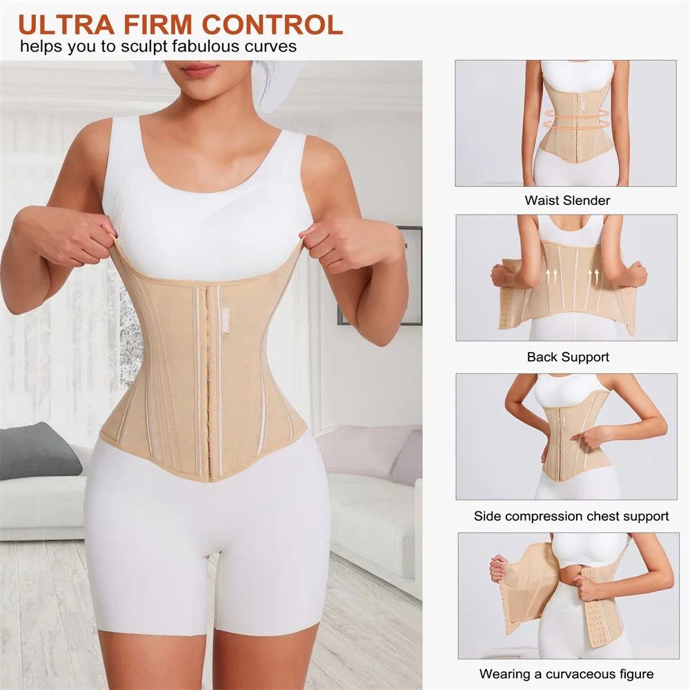 MISTHIN Body Women Trimmer Cincher Corset Double Belt Wrap Girdle Waist Trainer Shaperwear Tummy Control Shaper for Women