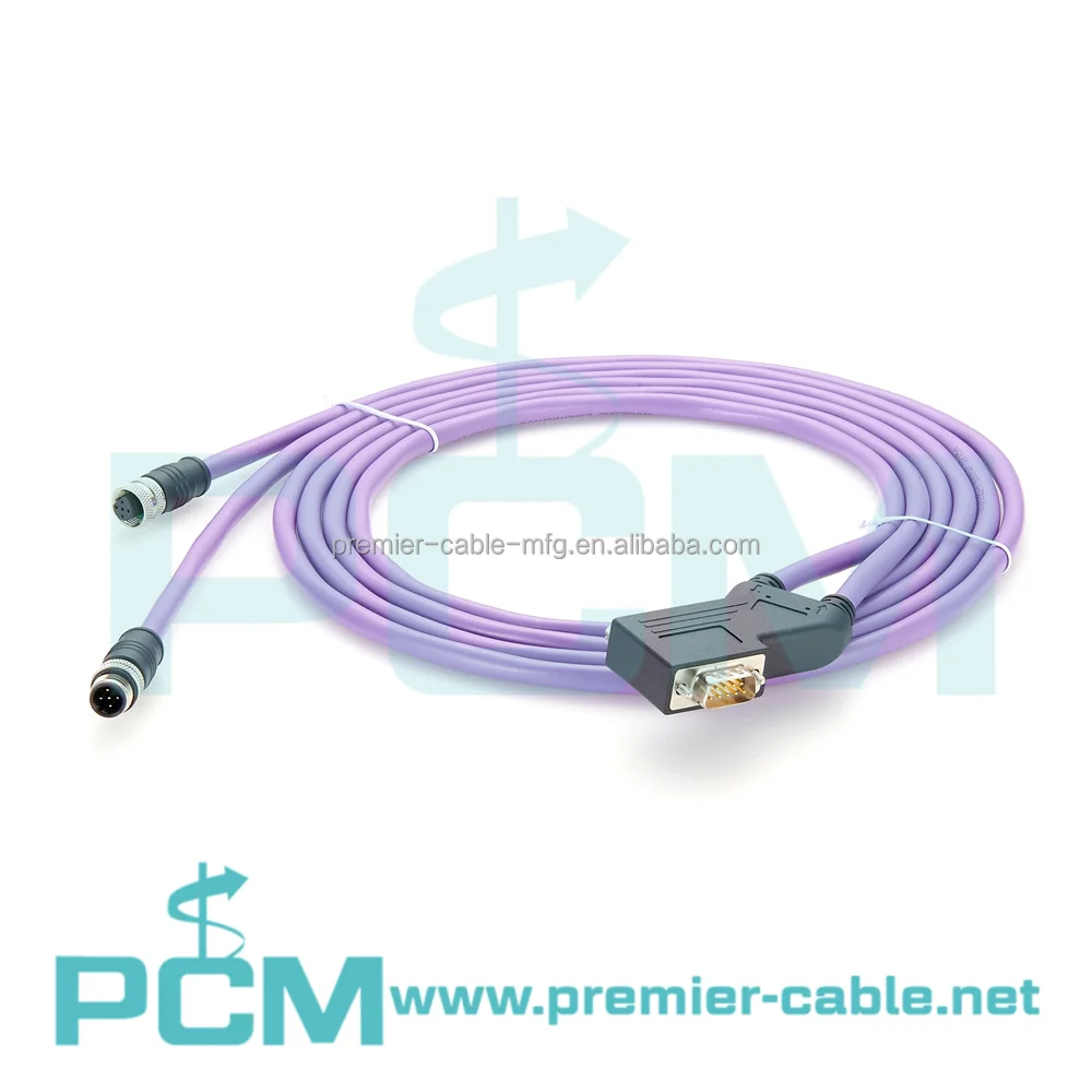 Industrial Automation Control Profibus DP DB9 to M12 Bus Connector Cable supplier