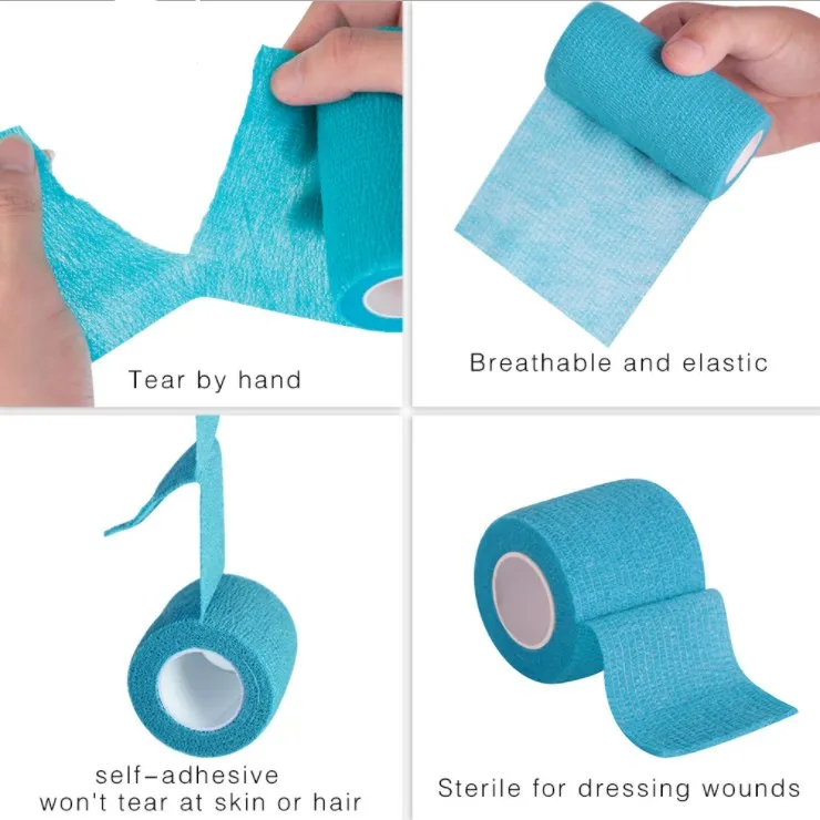 Custom Print Hospital Grade Sports Wound Support Self Adhesive Wrap Cohesive Elastic Bandage