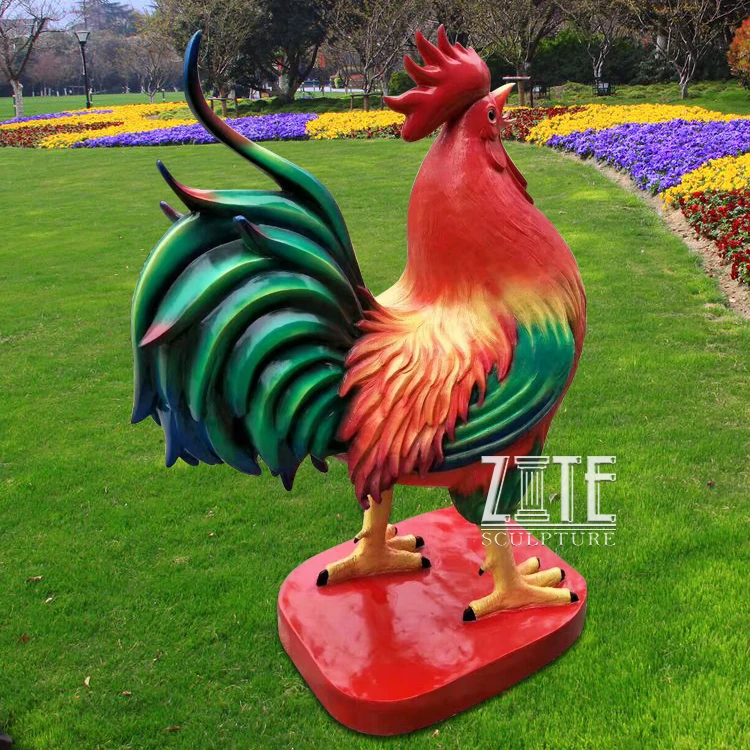 MEUMITY Estátua de galinha de olho grande para decoração de casa, ornamento  de galinha de resina de desenho animado para escada de jardim quintal de  fazenda(A)