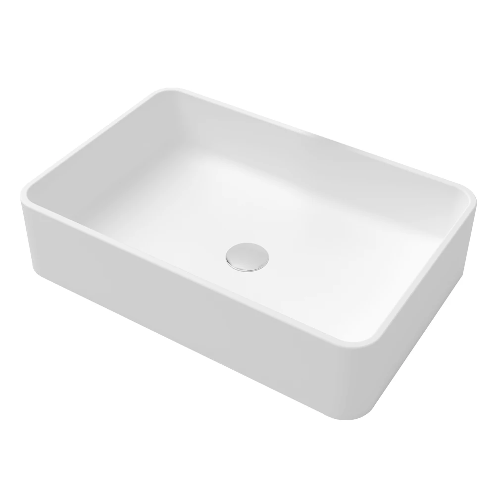 Factory Direct Rectangular Large Size Design Bathroom Sink Solid Surface Hand Wash Basin