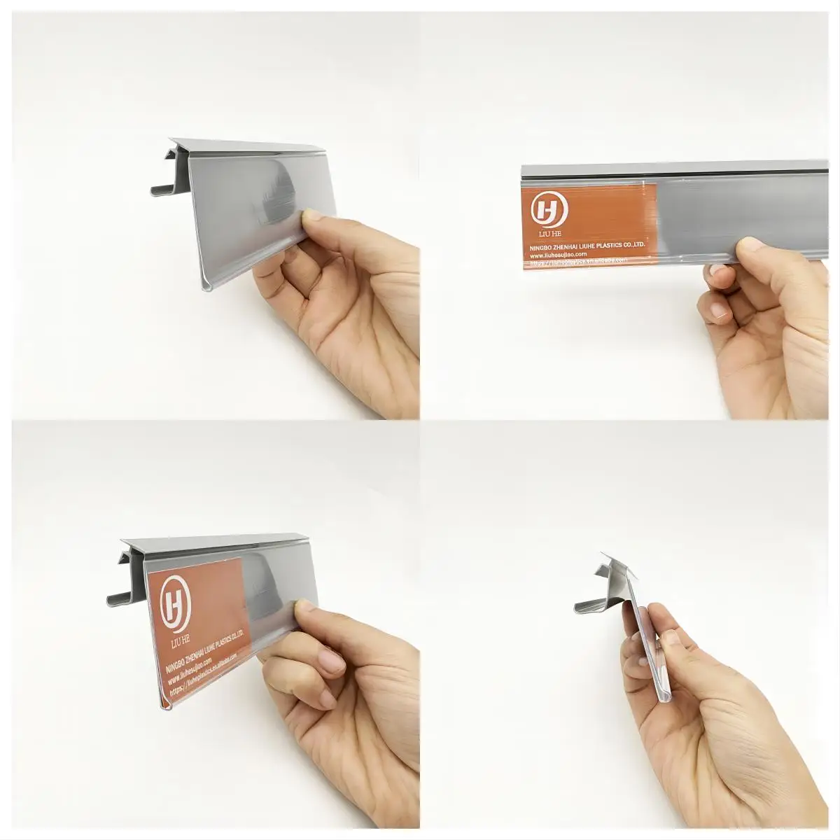 Extruded Clip On Shelf Label Holders Pvc Price Tag Label Holder Plastic