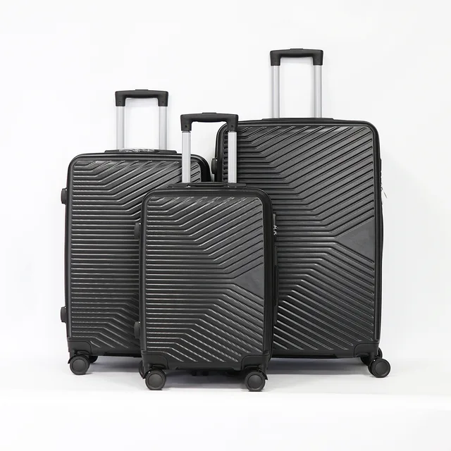 3-Piece Set of ABS Suitcases with Wheels Large Hardshell Carry-On Medium Carry-On Large Carry-On-All with TSA Lock Soft Handle
