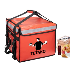 Large Capacity  Motorcycle Cooler Bag Tote Insulated red Waterproof bike Food Delivery Bags