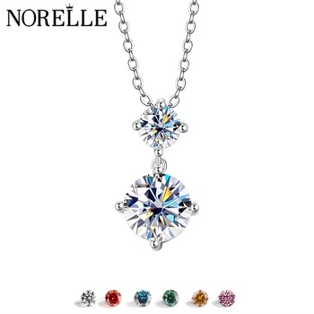 Luxury 925 Sterling Silver 1CT D VVS Cut Moissanite Pendant Necklace Women's Birthday Gifts Wedding Jewelry for Girls