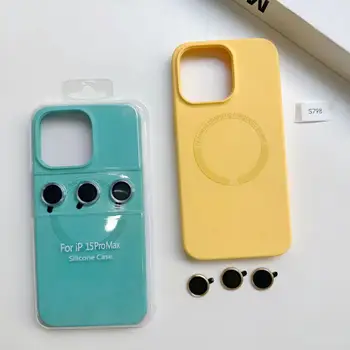 Silicone flannel mobile phone case with 3 lens sets protective case for iPhone 15 14 13 12 11 Pro Max.