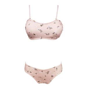 Wholesale High Waist Bathing Suit Swimwear Custom Floral Beachwear Swimsuit for Ladies Breathable Two Piece Women's Bikinis Set