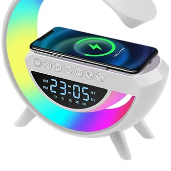 Wireless Phone Charger Speaker With Led Display Alarm Clock Rgb G ...