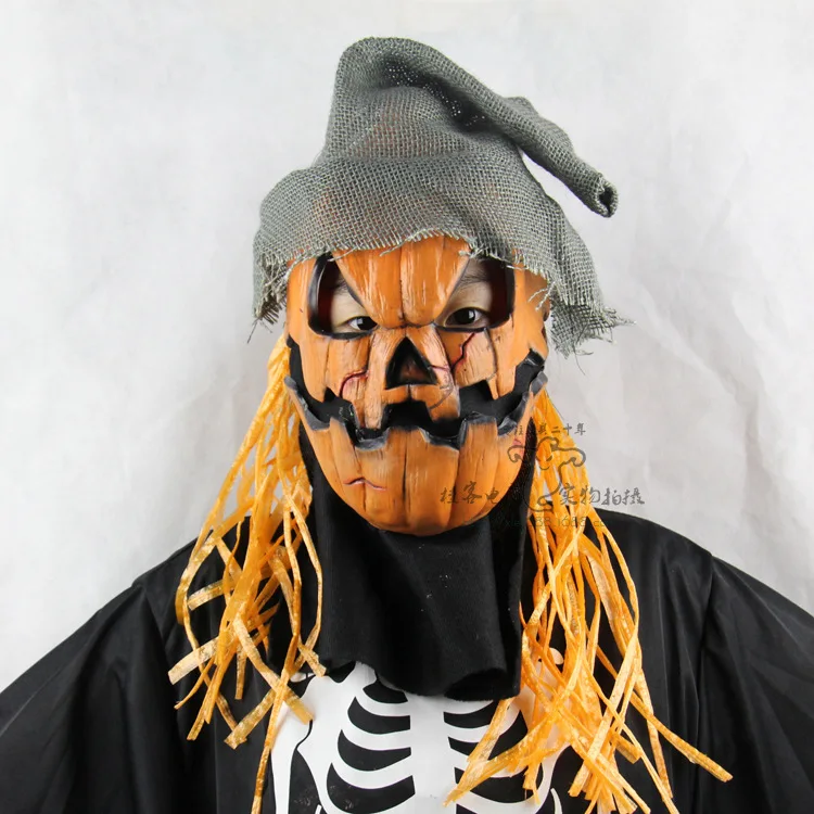 Halloween Terror Ghost Scary Pumpkin Mask, Halloween Pumpkin Face Head  Masks For Cosplay