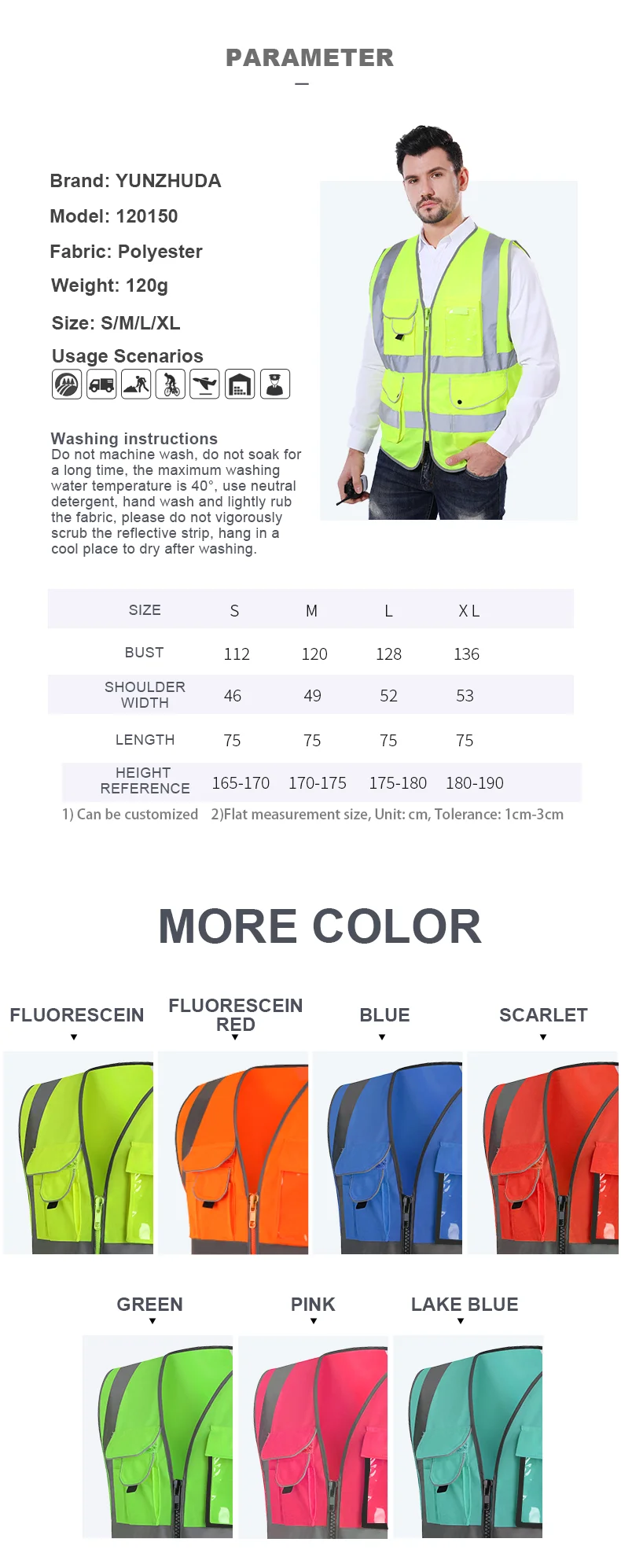 Multi Colors Multi Pockets Tactical High Visibility Reflective Utility