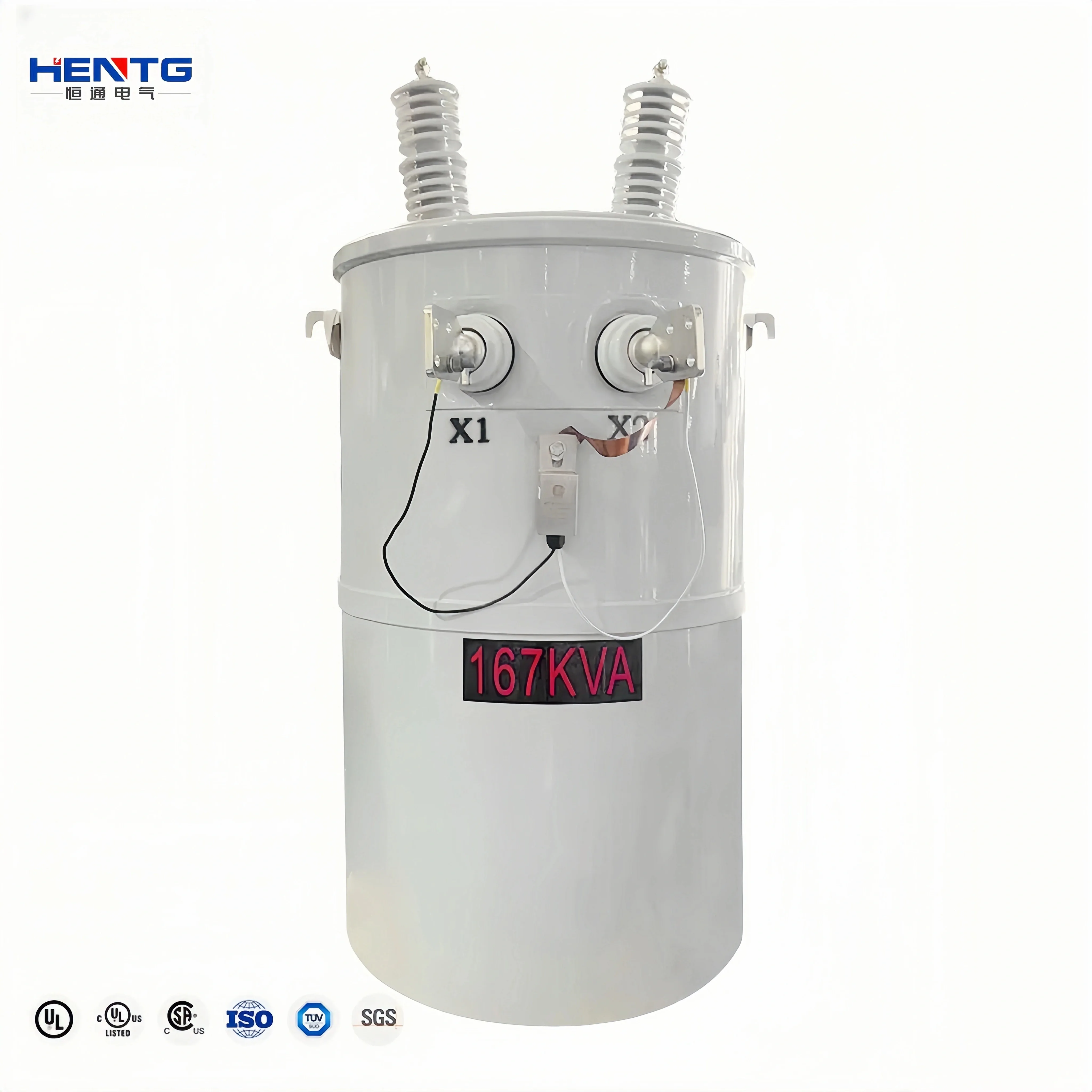 100 Kva Pole Mounted Distribution Transformer 1/2 High-Voltage Bushing with 380V 24V 36V Output VOLTages