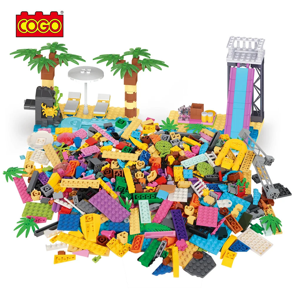 COGO 1200pcs Classic ABS Building Blocks Sets DIY Bricks education Toy Compatible Building Block Toys Alibaba