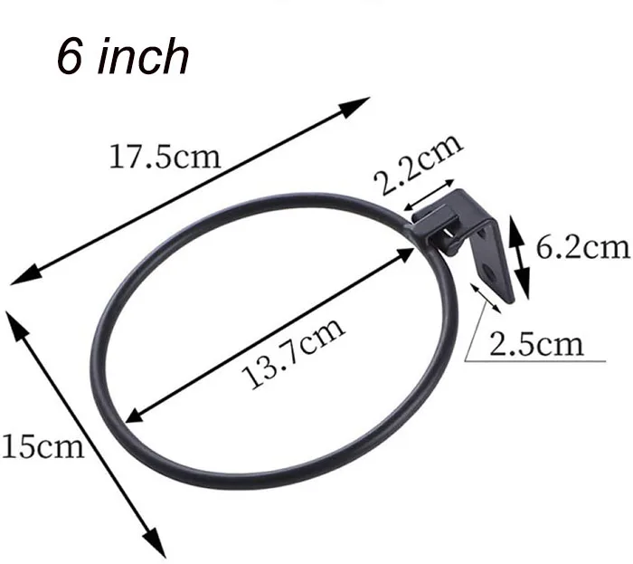 Plant Hanger Adjustable Bracket Circles Decorative Planter Porch Hook  Outdoor Black Metal Pot Rings Hangers Round Wall Mount