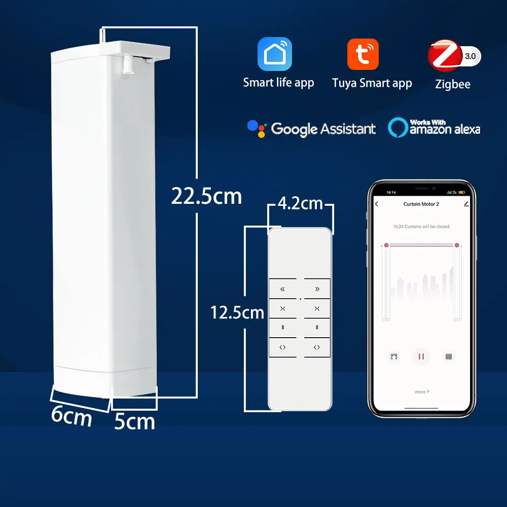 Tuya Smart Home WiFi Zigbee Smart Curtain Driver Remote Electric Automatic Curtain Opener for Livingroom Curtain Motor Track