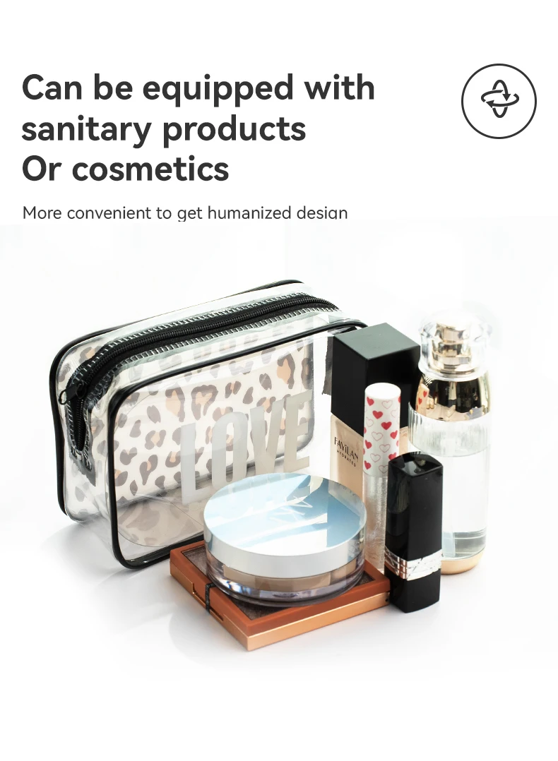 Portable PVC Cosmetic Bag Multifunctional Storage Bag Large Capacity Transparent Waterproof Cosmetic Wash Bag
