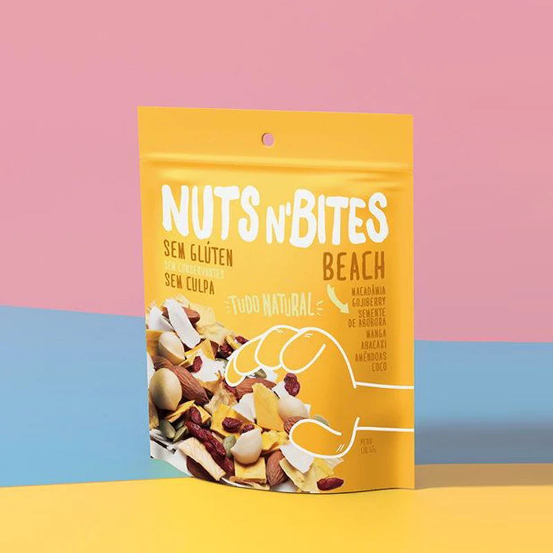 Custom Reseal Plastic Aluminum Foil Dry Food Packaging Stand Up Pouch Snack Cashew Nuts